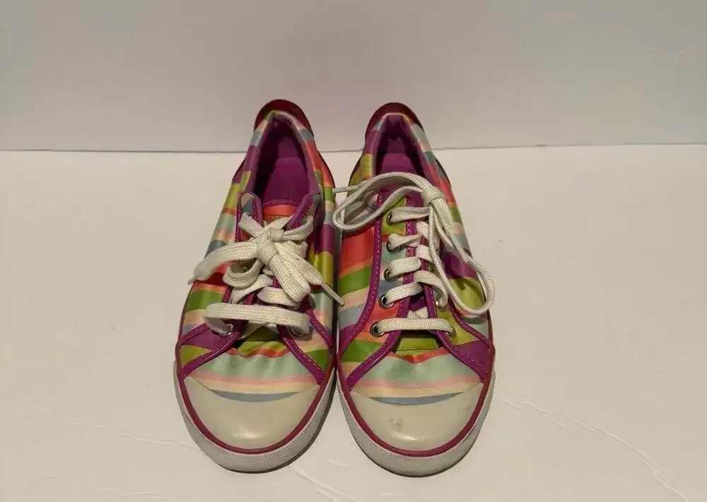 Coach Legacy Stripe Multi-Color Low Top Sneakers - Picture 1 of 7